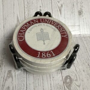 Chapman University Logo Coaster Set Of 4 Metal Holder Stone Thirstystone